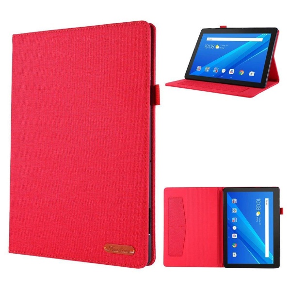 Lenovo Tab P10 simple cloth leather flip case - Red Red