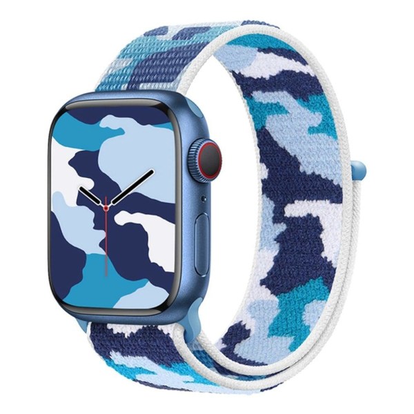 Apple Watch Series 8 (41mm) stealth camouflage nylon urrem - Blå Blue