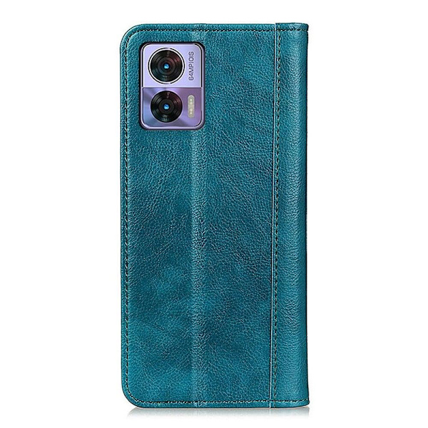 Äkta läder Motorola Edge 30 Neo fodral med magnetisk stängning Grön