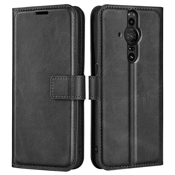 Sony Xperia Pro-I nahkainen lompakokkotelo - Musta Black