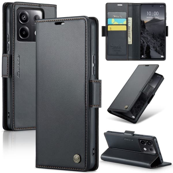 CaseMe Xiaomi Redmi Note 13 Pro / Xiaomi Poco X6 glatt etui - Svart Black