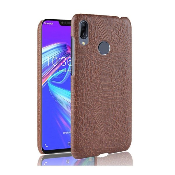 Asus ZenFone Max (M2) trykt mønster læder flip etui - Brun Brown