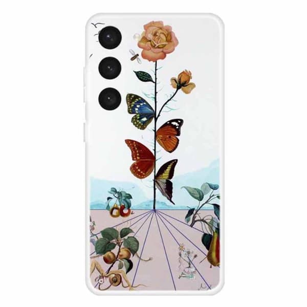 Deco Samsung Galaxy S23 Plus Suojakotelo - Perhonen Flower Multicolor