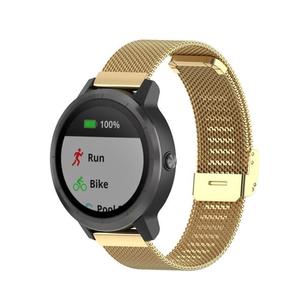 Garmin Vivoactive 3 / Venu / Vivomove 3 / Forerunner 245 / 645 Rustfrit stål urrem - Guld Gold