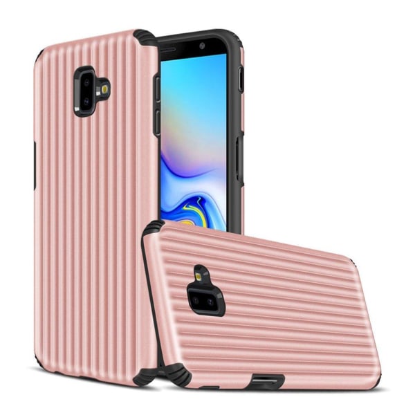 Samsung Galaxy J6 Plus (2018) kuffert hybrid etui - Rødguld Pink