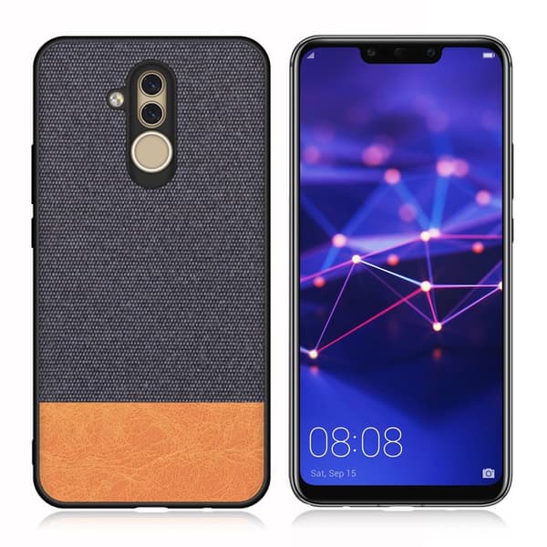 Huawei Mate 20 Lite kankainen tekstuurikotelo - Tummansininen / Ruskea Multicolor