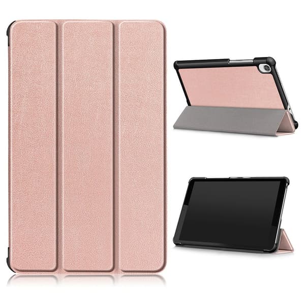 Lenovo Tab M8 Trippelt Lær Flippetui - Rose Gull Pink