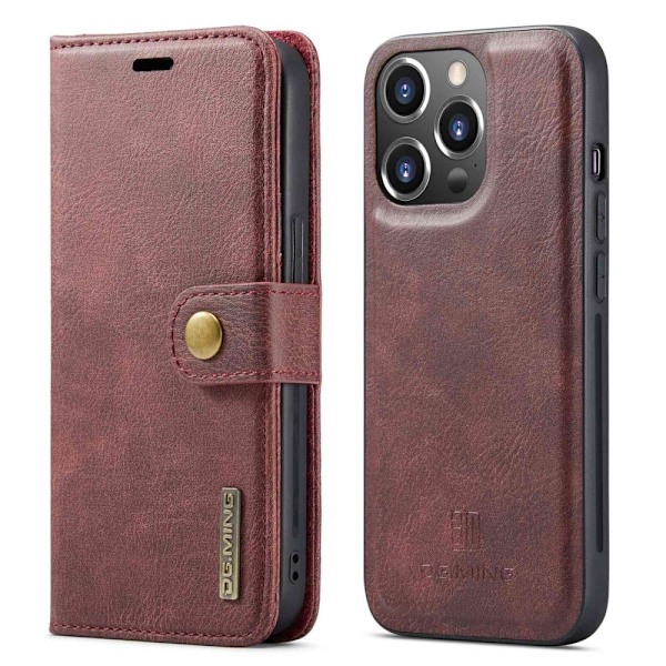 DG.MING iPhone 14 Pro 2-i-1 etui med pung - Rød Red