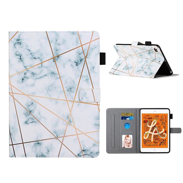 iPad Mini (2019) pattern printing leather case - Marbling Vit