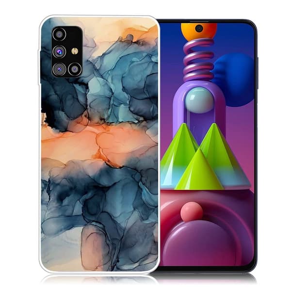 Marble Samsung Galaxy M51 Etui - Orange Between The Blues Multicolor