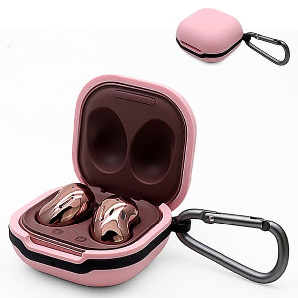 Samsung Buds Live silikoneetui med spænde - Lyserød Pink