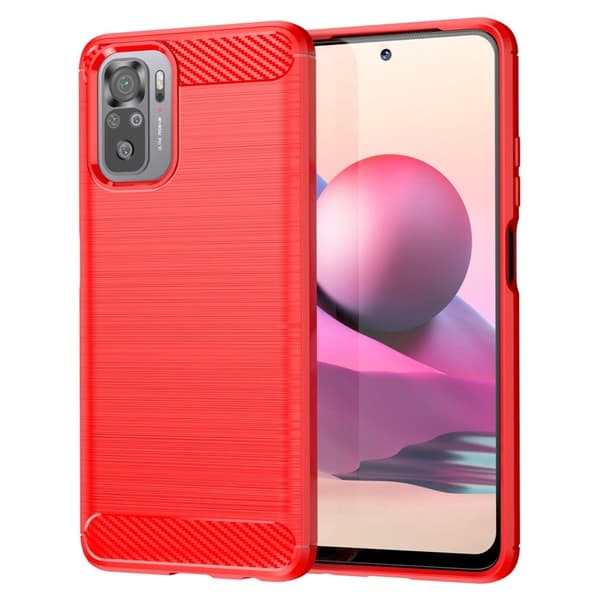 Carbon Flex Xiaomi Redmi Note 10S / Xiaomi Redmi Note 10 skal - Röd Röd