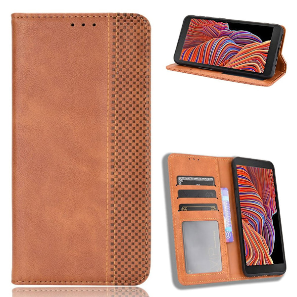 Bofink Vintage läder Samsung Galaxy Xcover 5 fodral - Brun Brun