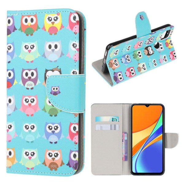 Wonderland Xiaomi Redmi 9C Läppäkotelo - Cute Owls Blue