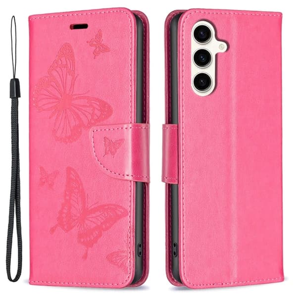 Sommerfugl Samsung Galaxy S23 Fe Flip Etui - Rose Pink