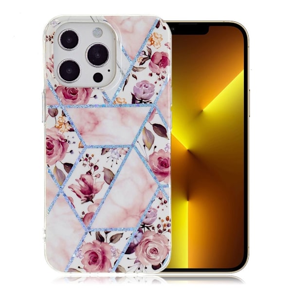 Marble iPhone 13 Pro Max Etui - Rose Multicolor
