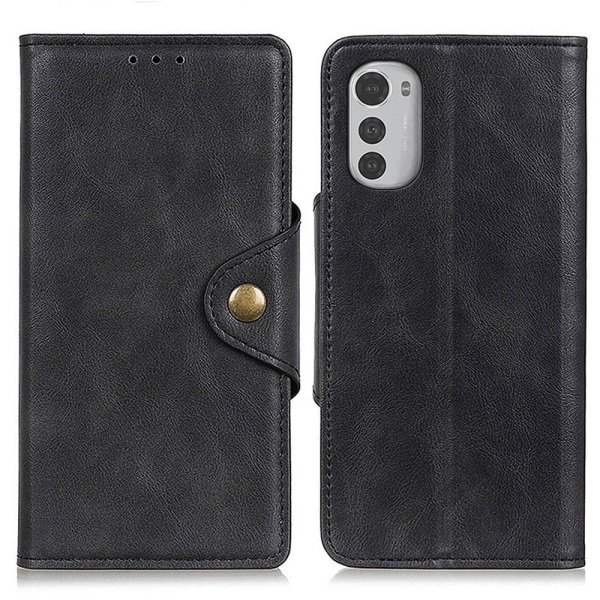 Alpha Motorola Moto E32 læder flip etui - Sort Black