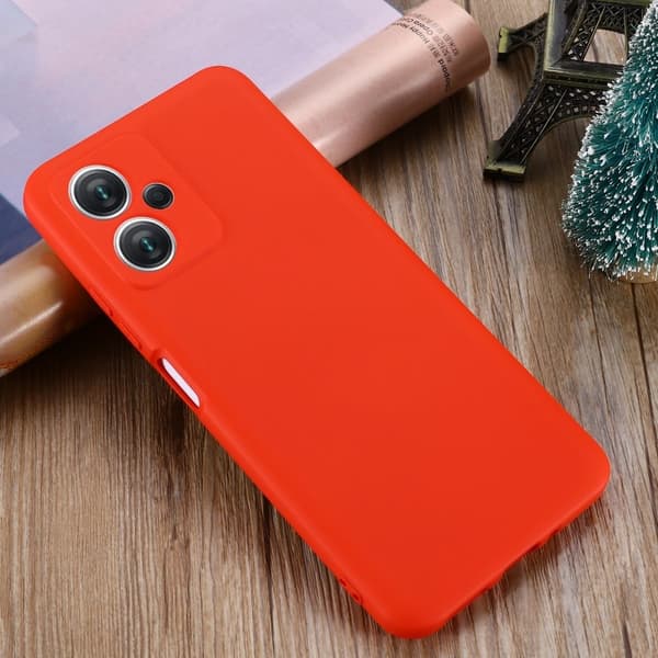 Matt Xiaomi Redmi Note 12 skal av flytande silikon - Röd Röd
