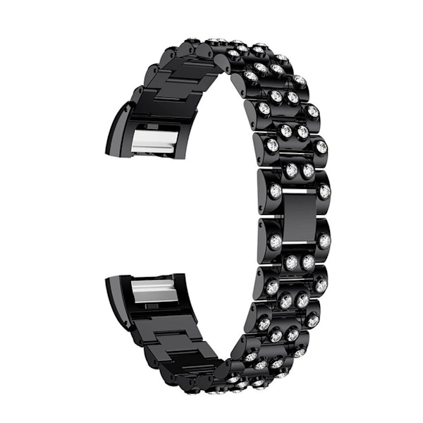 Fitbit Charge 2 Luksus diamant legeret urrem - Sort og hvid Black