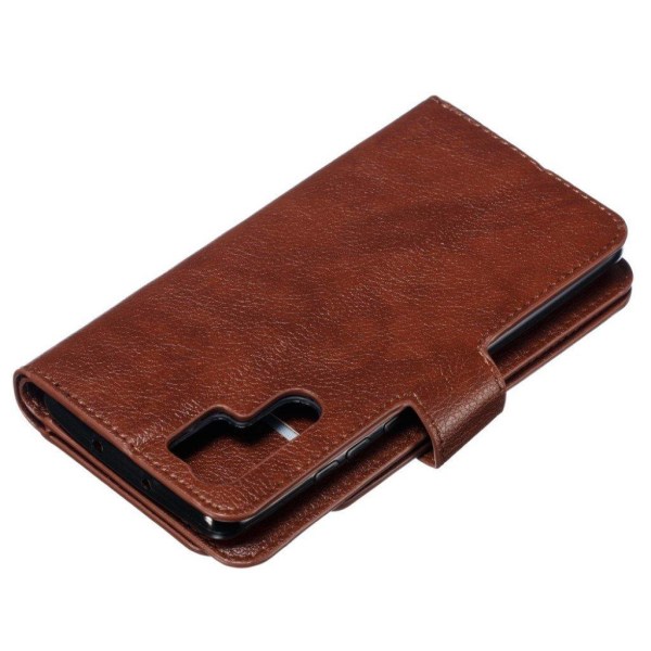 Crazy Horse Huawei P30 Pro læder flip etui - Brun Brown