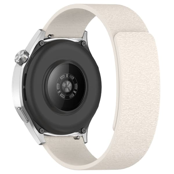 20mm kellonauha Samsung Galaxy Watch7 Cloud Wood Grain Silicone Magnetic Strap - Starlight White