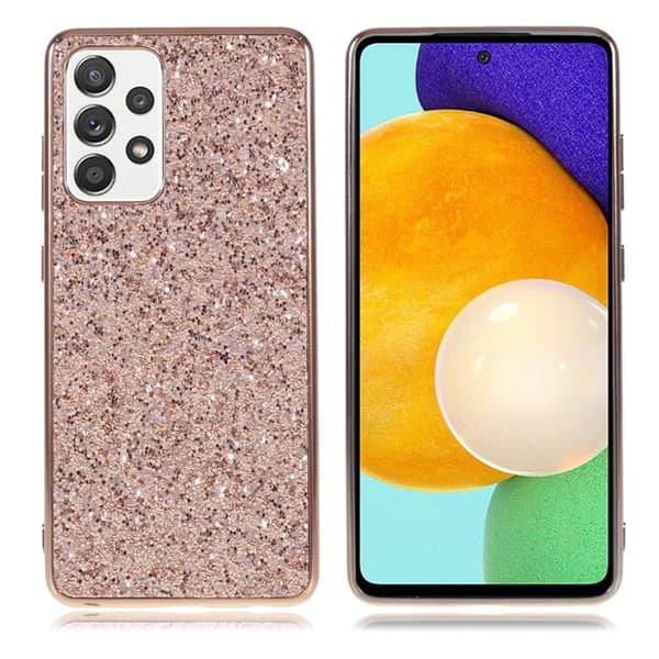 Glitter Samsung Galaxy A52 5G Etui - Rose Gull Pink