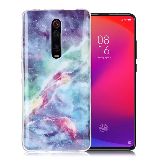 Marble Xiaomi Redmi K20 Pro Etui - Blå Og Rosa Skyer Multicolor