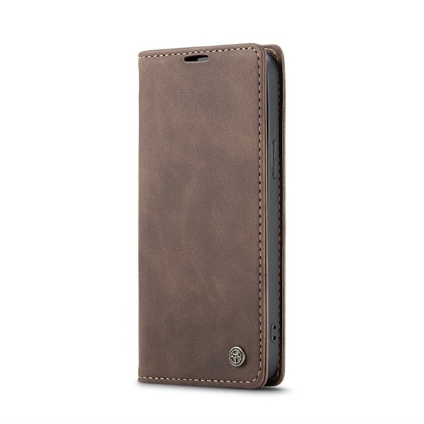 CaseMe iPhone 12 Pro / iPhone 12 vintage-kotelo - Kahvi Brown