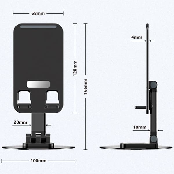 Universal drejelig telefon- og tabletholder til skrivebordet - Sort Black