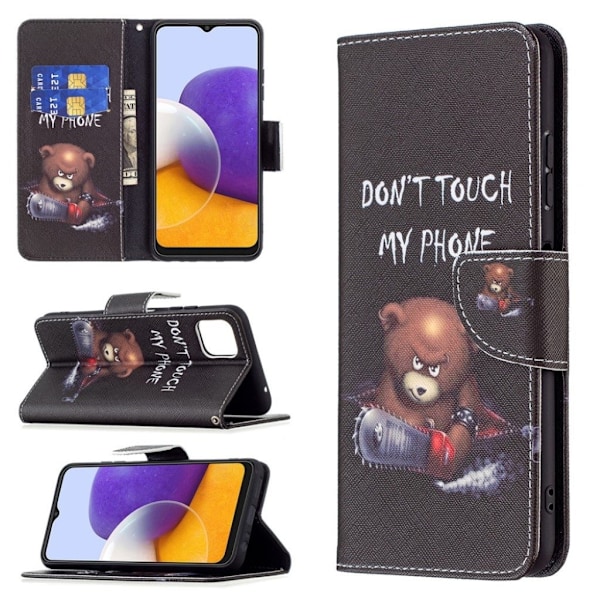 Wonderland Samsung Galaxy A22 5G Flip etui - Bjørn Black