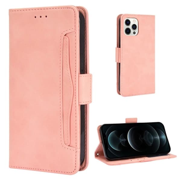 Stilig Læretui med Lommebok til iPhone 13 - Rosa Pink