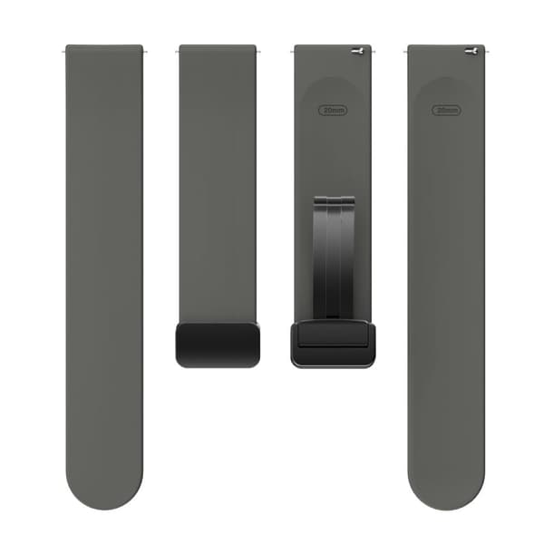 22 mm Universal enkelt silikonarmband med svart spänne - Rymdgrå Silvergrå