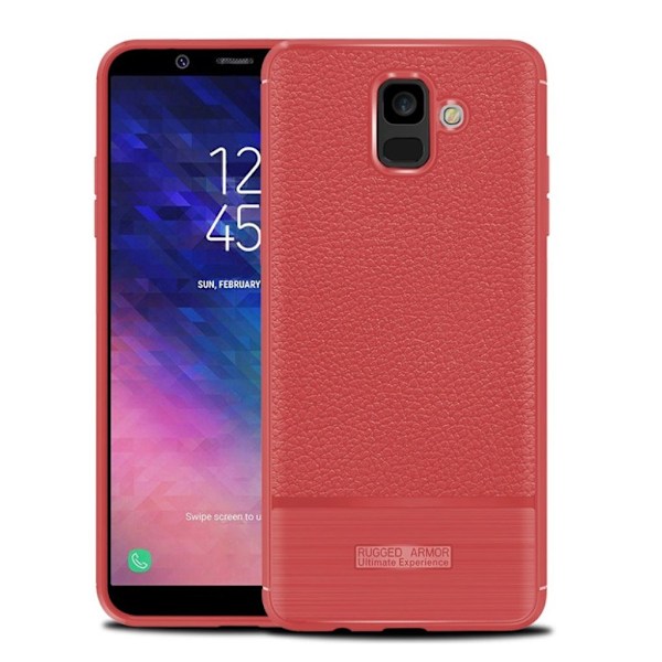 Samsung Galaxy A6 (2018) mobilskal TPU material värmeavledande litchi textur - Röd Röd