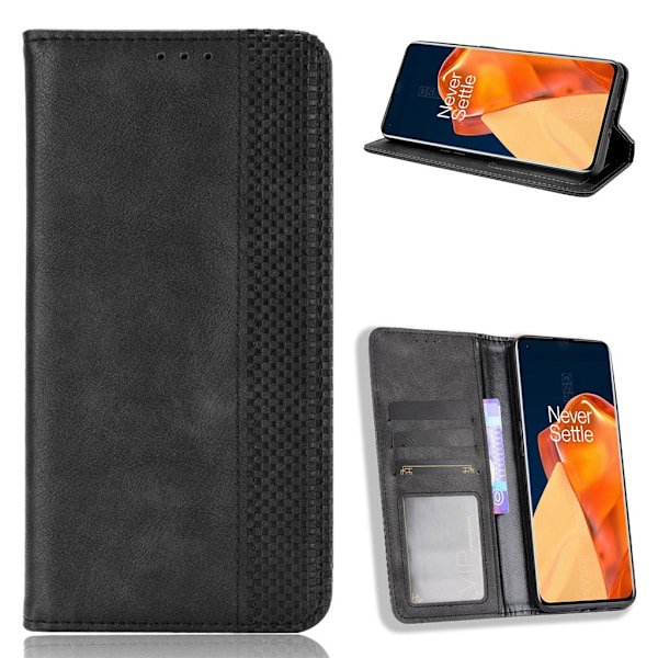 Bofink Vintage OnePlus 9 Pro nahkakotelo - Musta Black