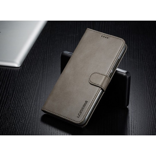 LC.Imeeke läder Xiaomi Redmi Note 7 fodral - Silver/Grå Silvergrå