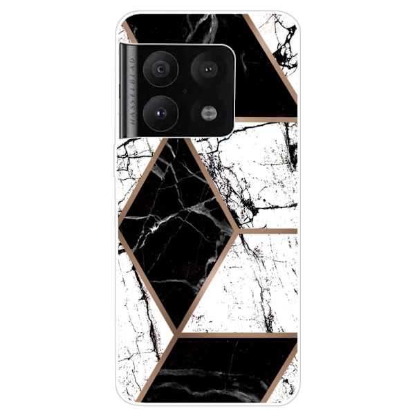 Marble OnePlus 10 Pro Etui - Sort og Hvid Marmor Form Black