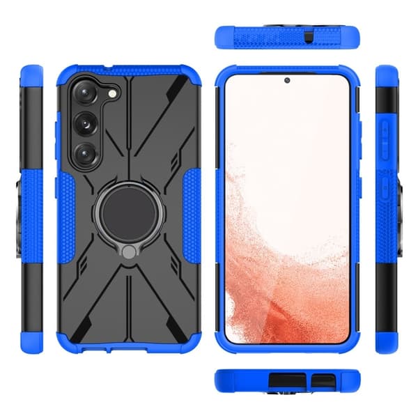 Kickstand-skydd med magnetisk platta för Samsung Galaxy S23 - Blå Blå