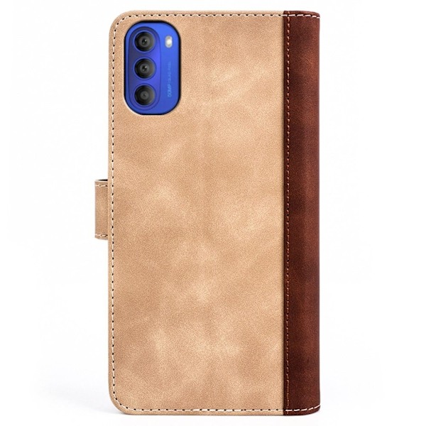 To Farvet Læder Flip Case til Motorola Moto G31 - Gul Yellow