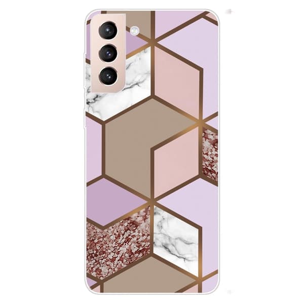 Marble Samsung Galaxy S22 Plus Etui - Golden Lush Tile Multicolor
