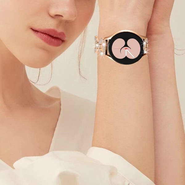 Samsung Galaxy Watch 5 / 4 klockarmband med strassdekor - Roséguld Rosa