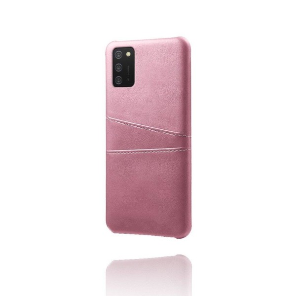 Dual Card Etui Samsung Galaxy A02s - Rødguld Pink