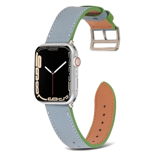 Apple Watch (45 mm) urrem i ægte læder med struktur - Himmelblå Blue