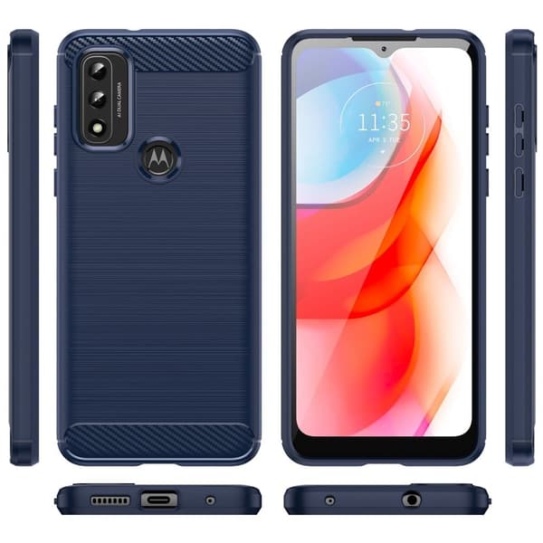 Carbon Flex Motorola Moto G Play (2022) deksel - Blå Blue