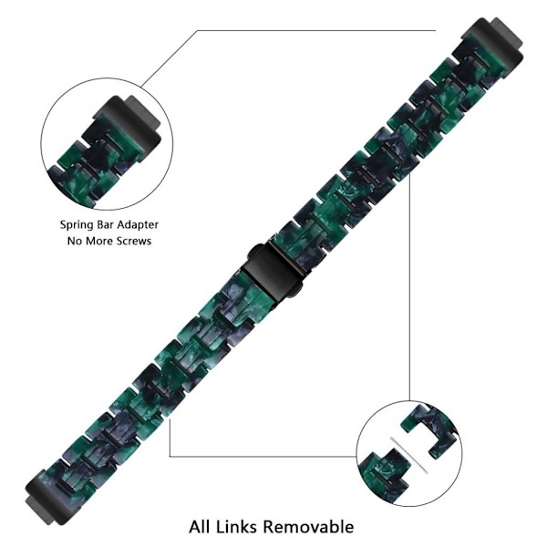 Fitbit Inspire 2 resin pattern watch band - Blackish Green Mix Grön