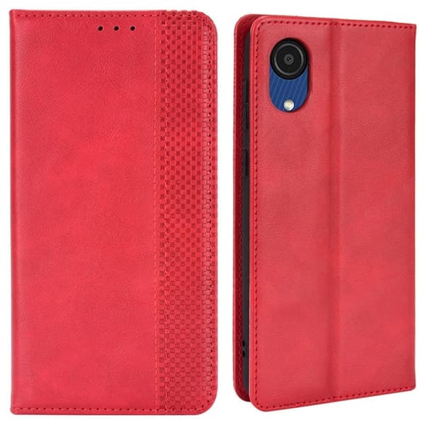 Bofink Vintage Samsung Galaxy A03 Core Læretui - Rød Red
