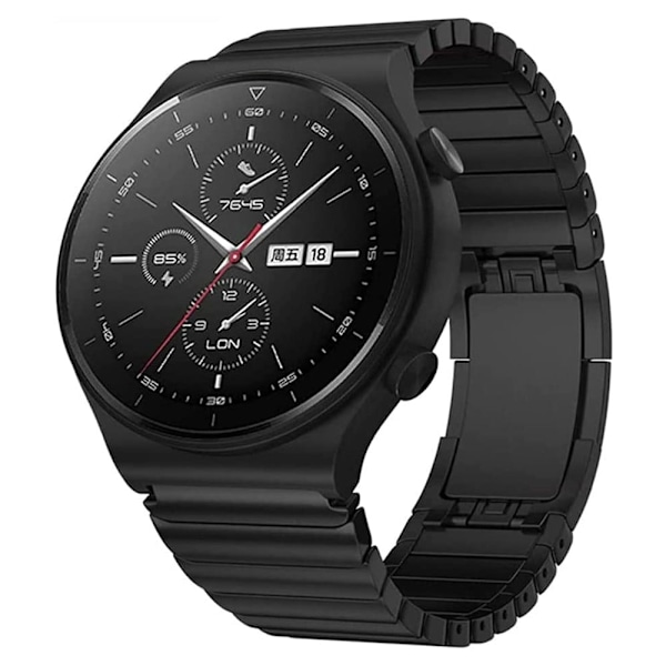 22 mm universal urrem i titaniumstål - Sort Black