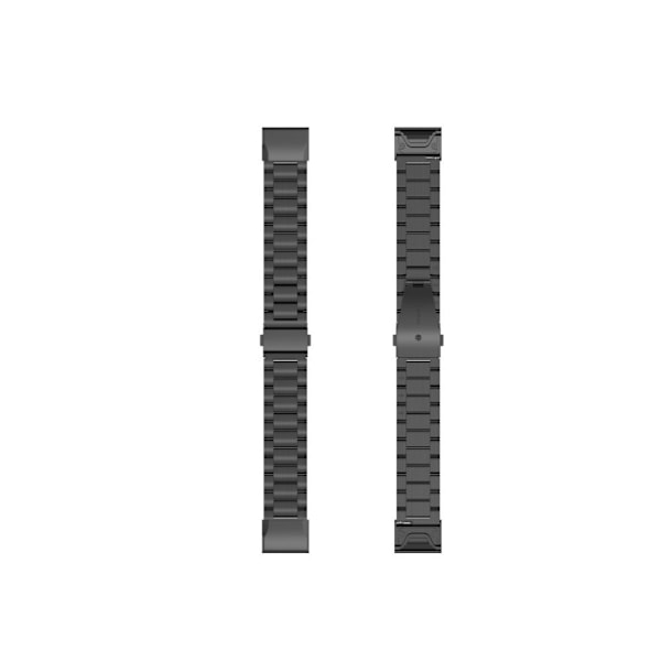 Garmin Fenix 5 / 5 Plus / 6 rustfrit stål Urrem - Sort Black