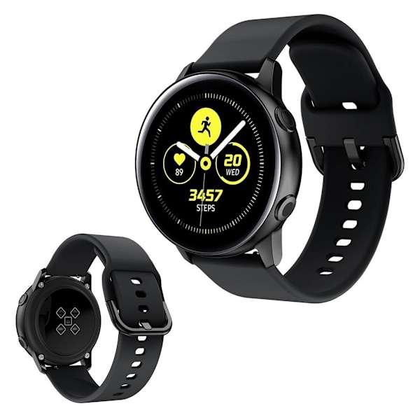 Silicone watch band for Amazfit GTS and Huawei Watch GT 2 42mm - Black Svart
