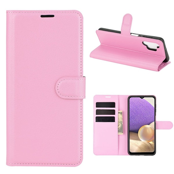 Classic Samsung Galaxy A32 5G Flip Etui - Lyserød Pink