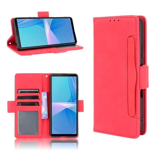 Modern-styled Læder Pung Etui til Sony Xperia 10 Iii - Rød Red